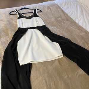 Women’s mini dress with shear overlay skirt